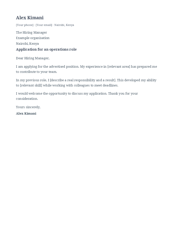 Classic Correspondence cover letter template sample